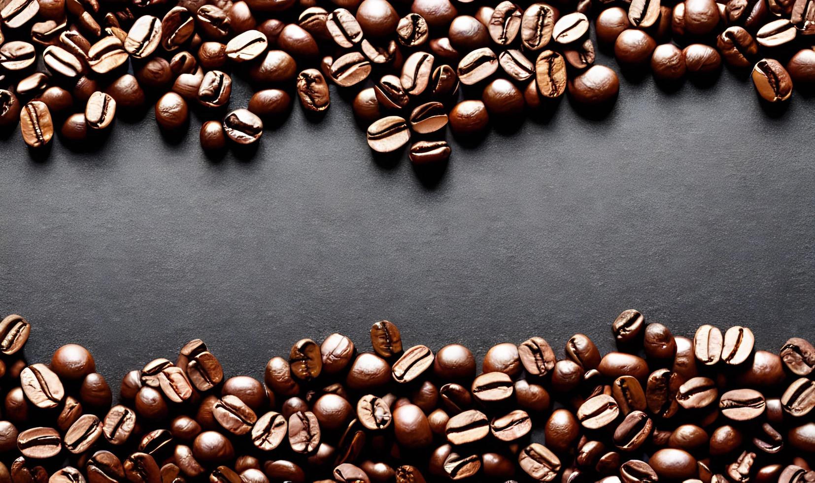 Freshly roasted coffee beans. can be used as background. Coffee composition. photo