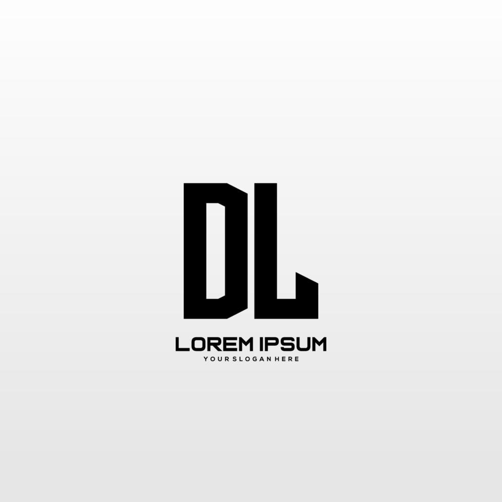 vector de logotipo de arte minimalista de letra inicial dl.