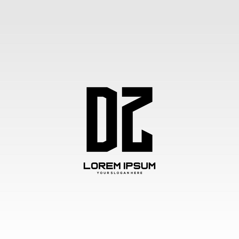 DZ Initial letter minimalist art logo vector. vector