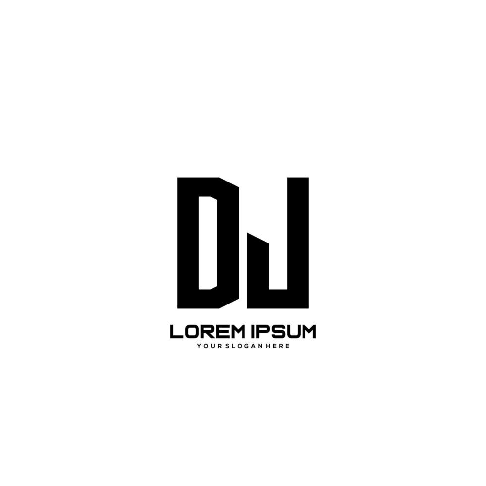 vector de logotipo de arte minimalista de letra inicial dj.