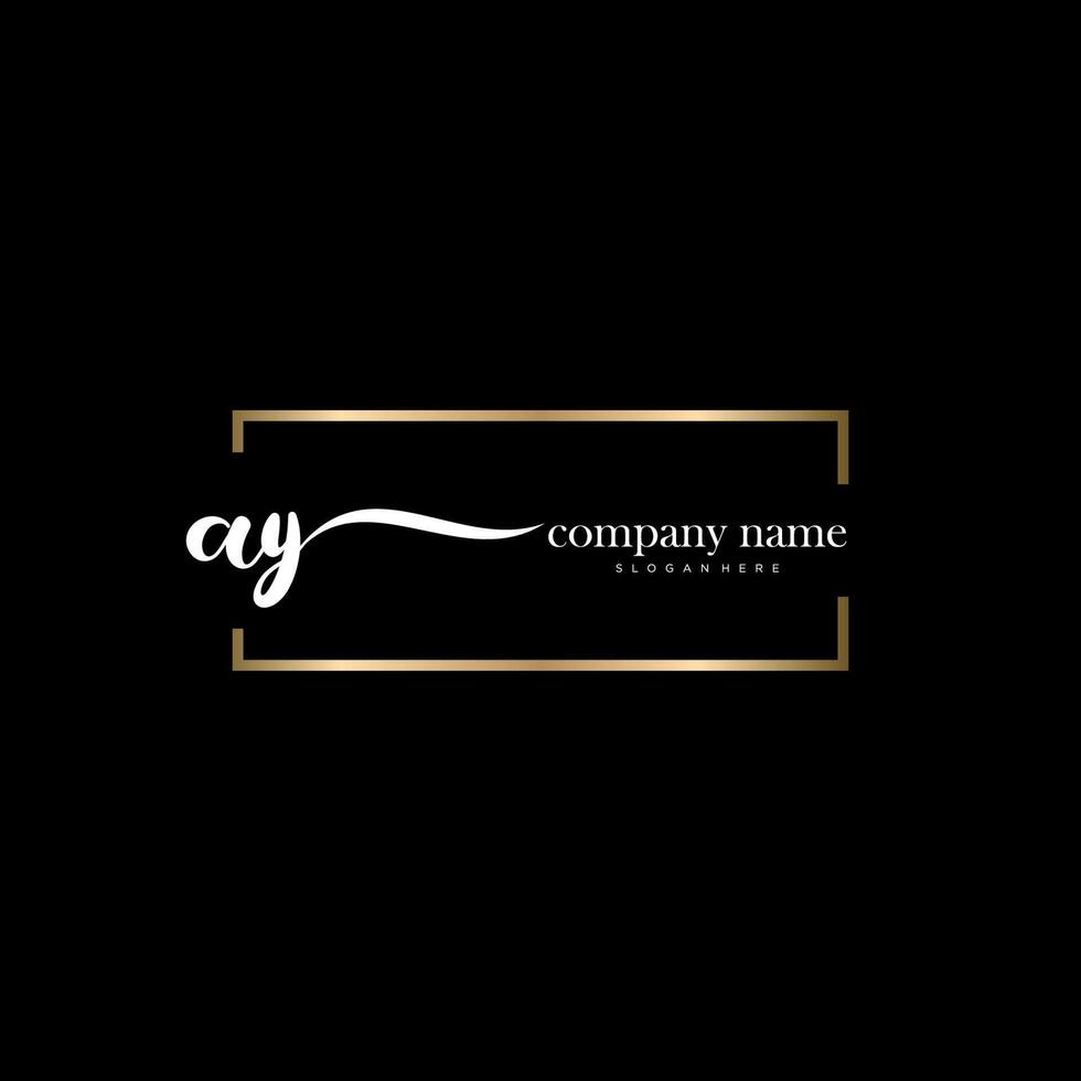 AY Initial Letter handwriting logo hand drawn template vector 14898898