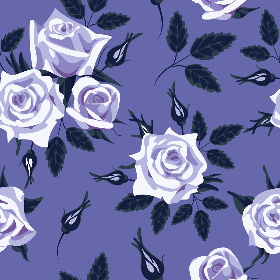 English roses seamless pattern, vintage style. For Valentines Day, weddings, wallpaper, printing on fabric vector