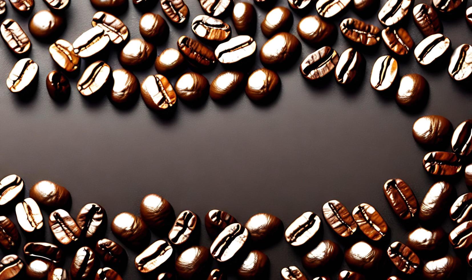 Freshly roasted coffee beans. can be used as background. Coffee composition. photo