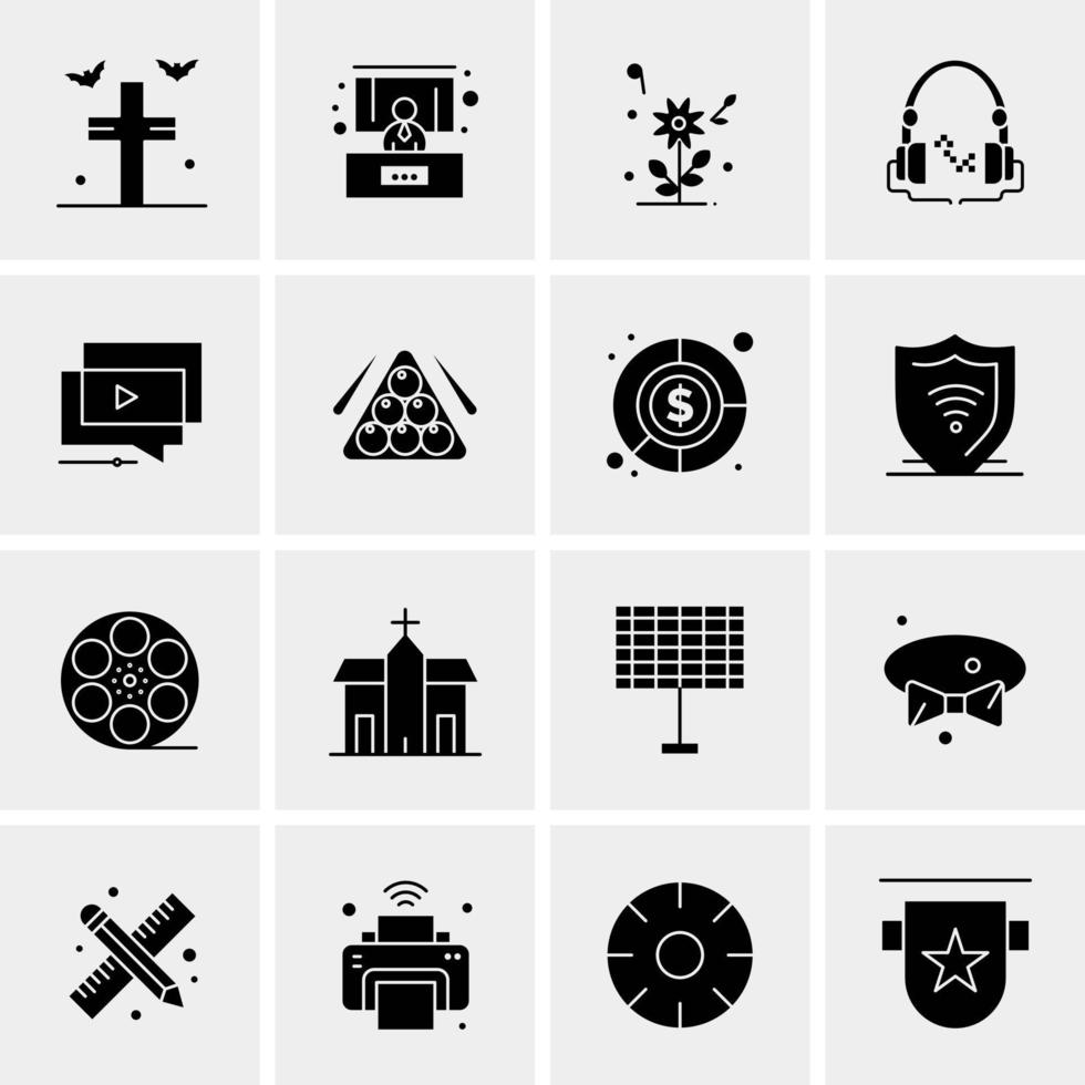 16 iconos de negocios universales vector ilustración de icono creativo para usar en proyectos relacionados con la web y dispositivos móviles