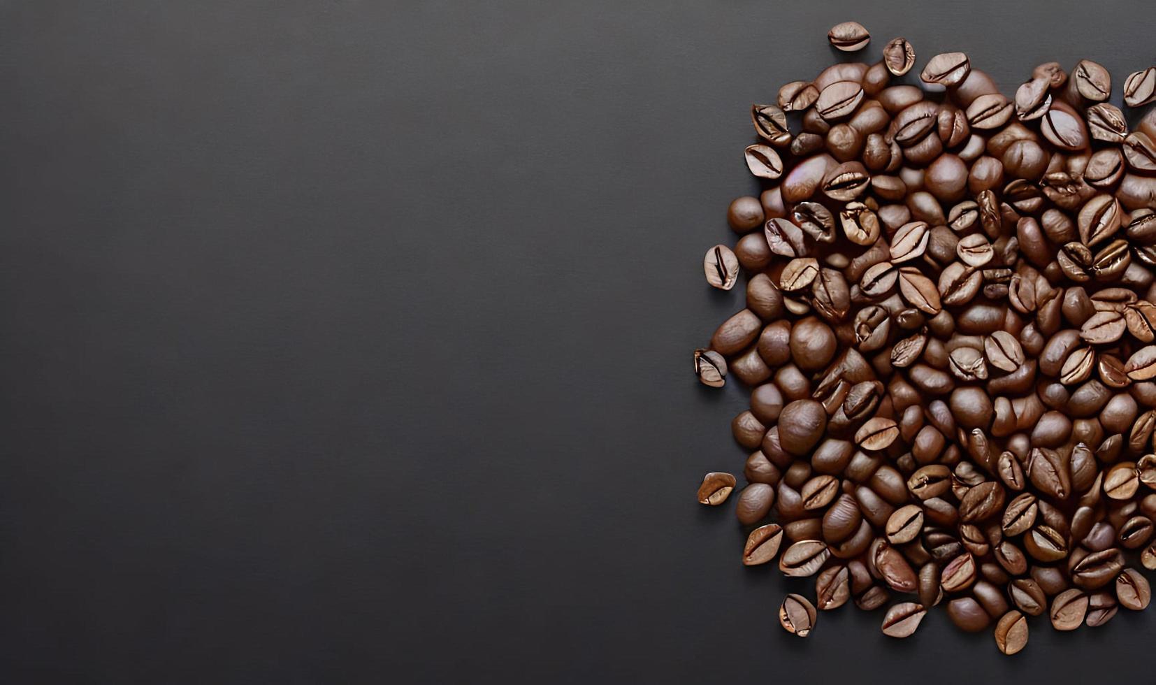 Freshly roasted coffee beans. can be used as background. Coffee composition. photo