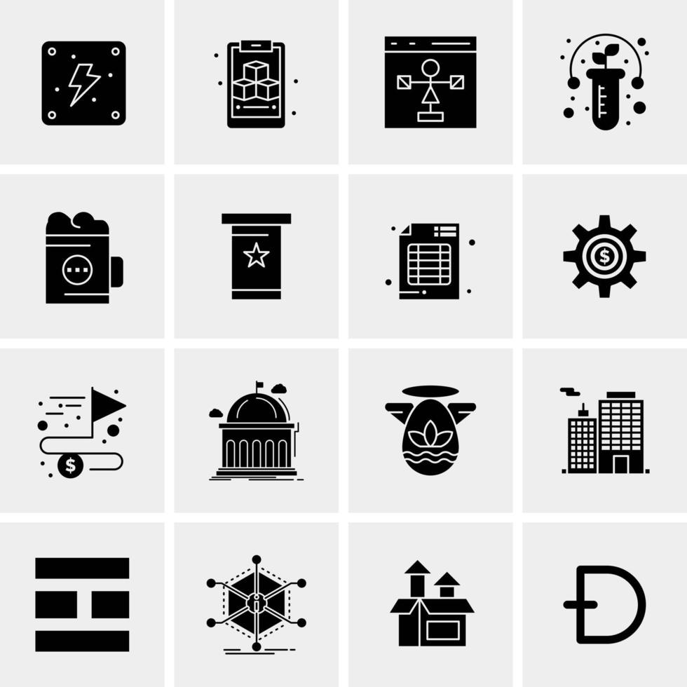 16 iconos de negocios universales vector ilustración de icono creativo para usar en proyectos relacionados con la web y dispositivos móviles