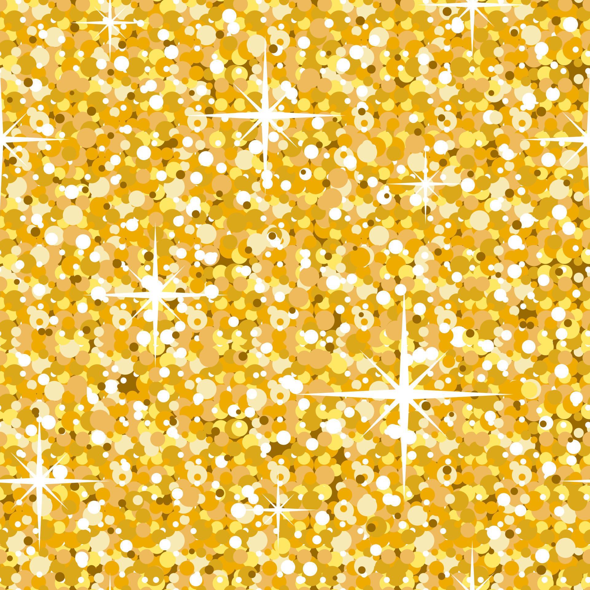 Seamless pattern shining glitter, stars, sequins. Shiny golden color
