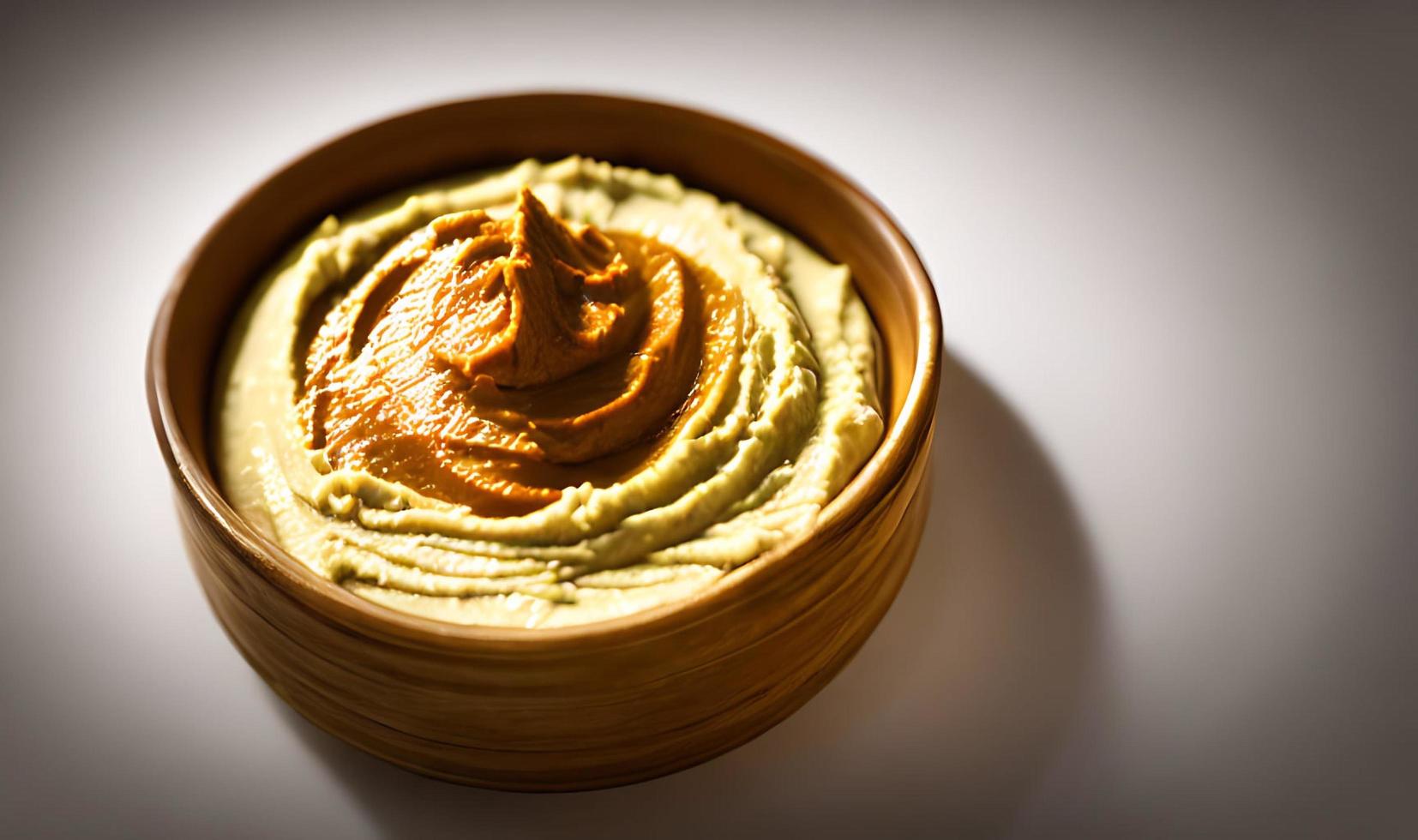 Healthy food. Traditional freshly made organic hummus. photo
