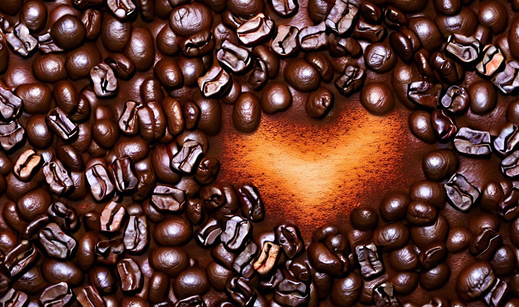 granos de café recién tostados. Puede ser usado como fondo. composición del café. foto