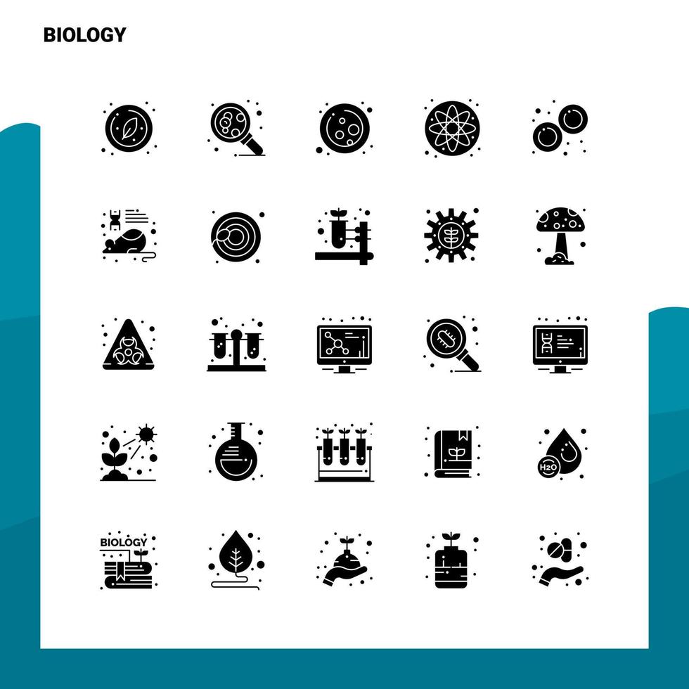 25 Biology Icon set Solid Glyph Icon Vector Illustration Template For Web and Mobile Ideas for business company