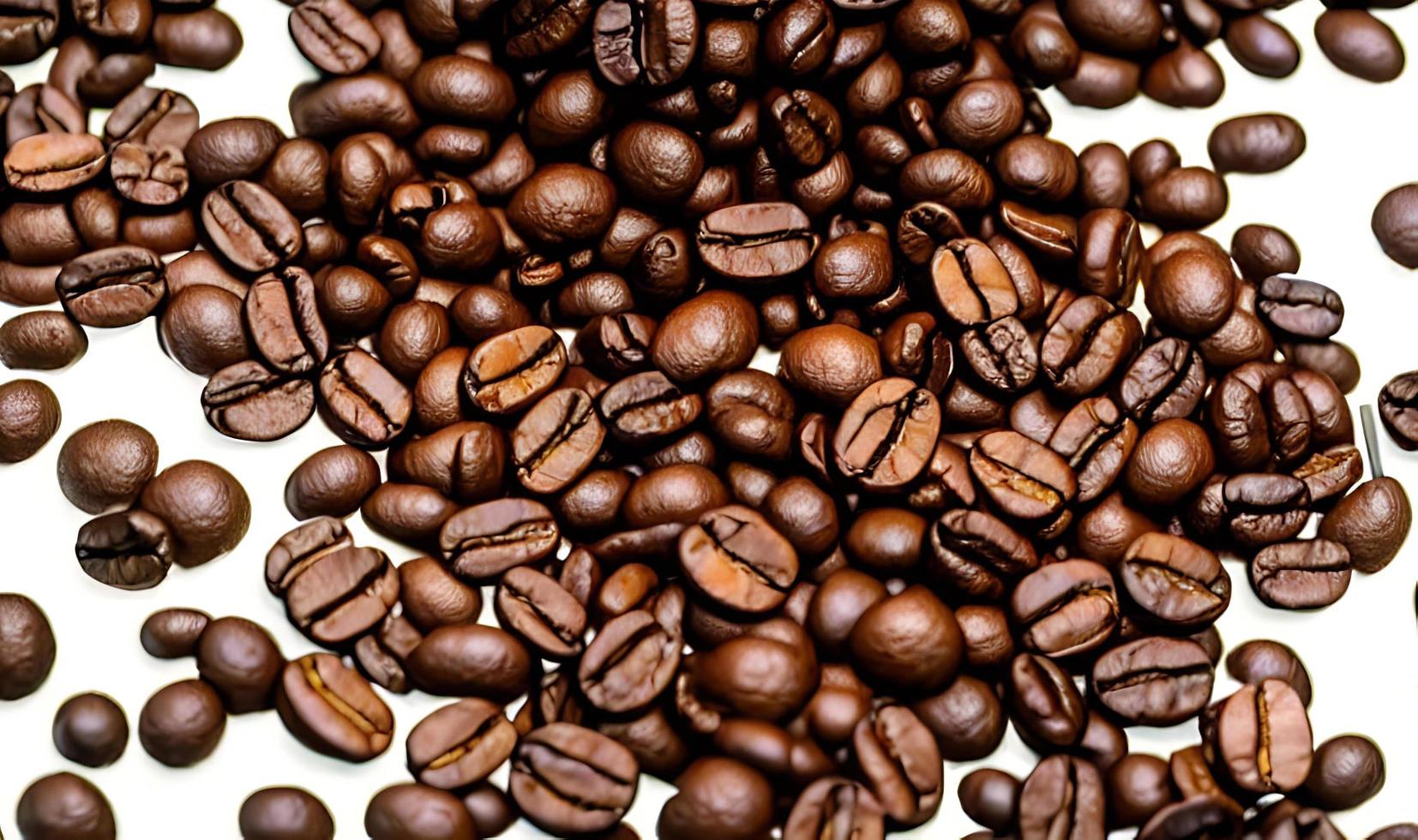 Freshly roasted coffee beans. can be used as background. Coffee composition. photo