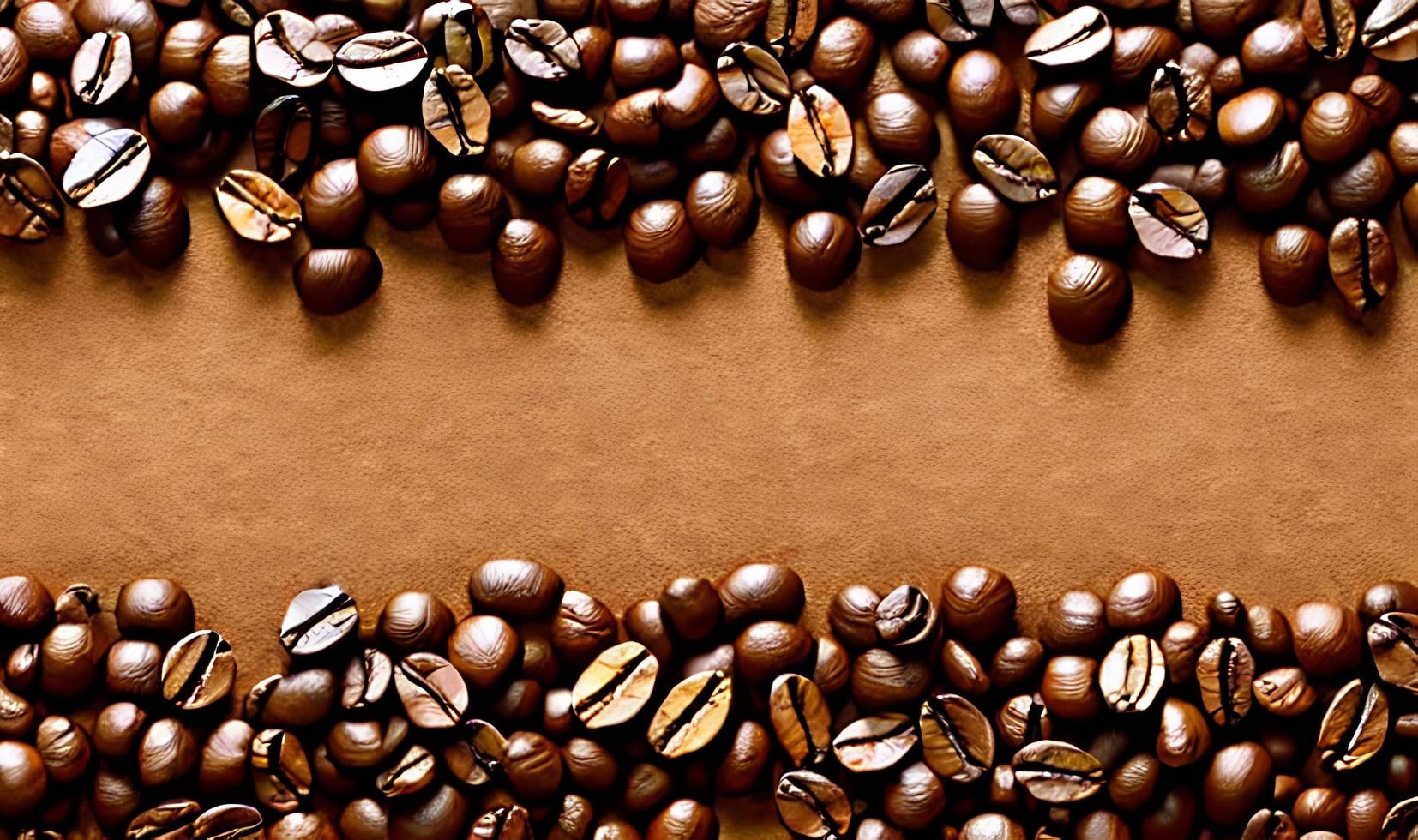 Freshly roasted coffee beans. can be used as background. Coffee composition. photo