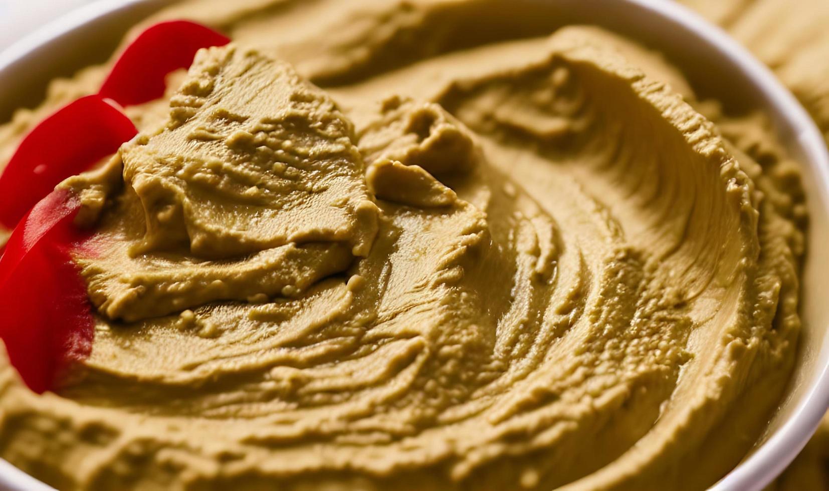 Healthy food. Traditional freshly made organic hummus. photo