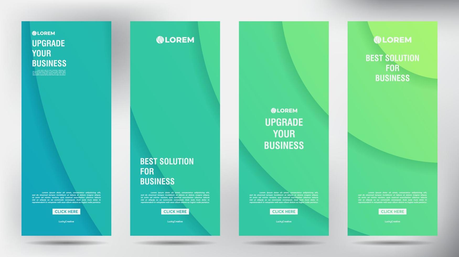 set of Modern Green color roll up business brochure flyer banner design vertical template, cover presentation background, modern publication x-banner and flag-banner, Roll up banner stand vector