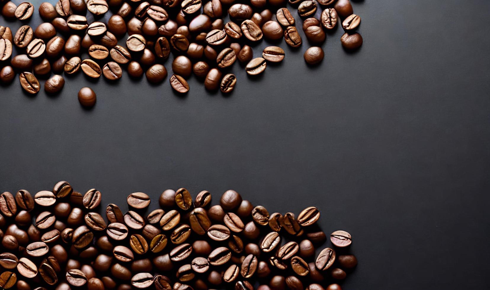 Freshly roasted coffee beans. can be used as background. Coffee composition. photo