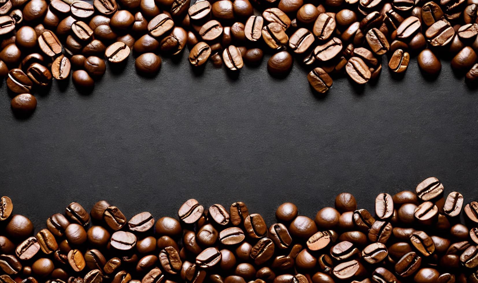 Freshly roasted coffee beans. can be used as background. Coffee composition. photo