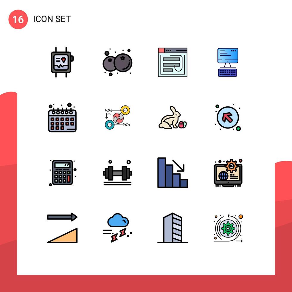 Stock Vector Icon Pack of 16 Line Signs and Symbols for monitor computer email website phishing Editable Creative Vector Design Elements