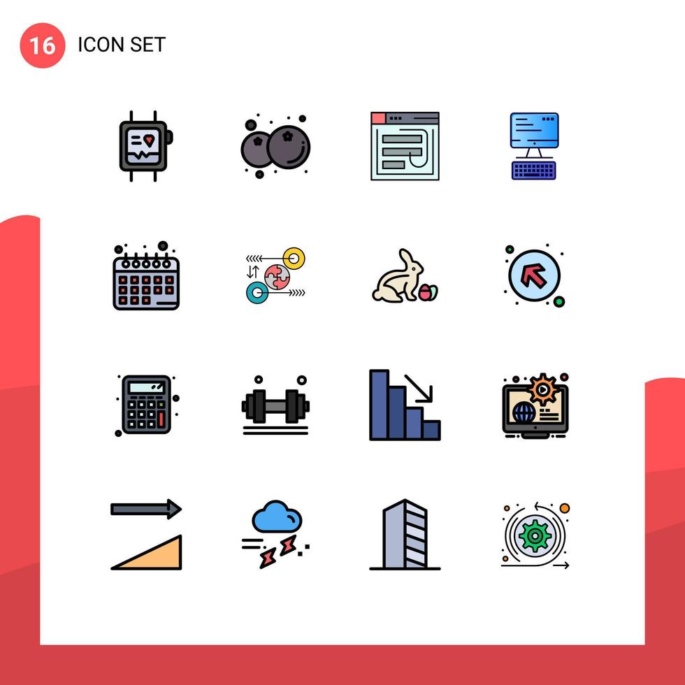 paquete de iconos de vectores de stock de 16 signos y símbolos de línea para monitorear el sitio web de correo electrónico de la computadora phishing elementos de diseño de vectores creativos editables
