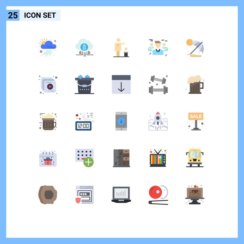 paquete de 25 signos y símbolos de colores planos modernos para medios de impresión web como el grupo de protección malos amigos pensaron en elementos de diseño de vectores editables