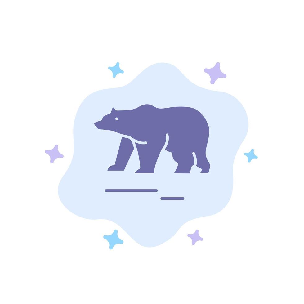 Animal Bear Polar Canada Blue Icon on Abstract Cloud Background vector