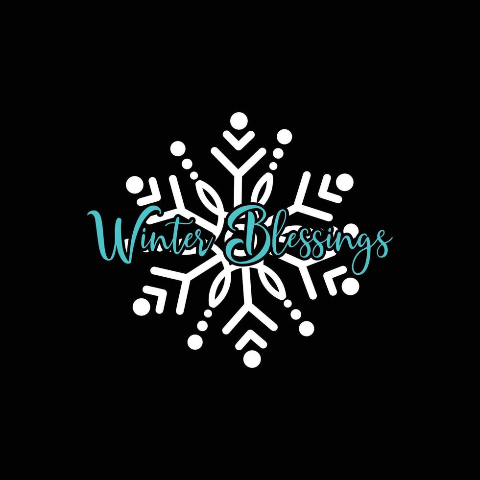 winter blessings vector t-shirt design. winter t-shirt design. Can be used for Print mugs, sticker designs, greeting cards, posters, bags, and t-shirts
