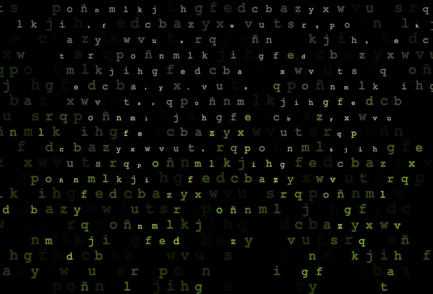 Dark green vector pattern with ABC symbols.