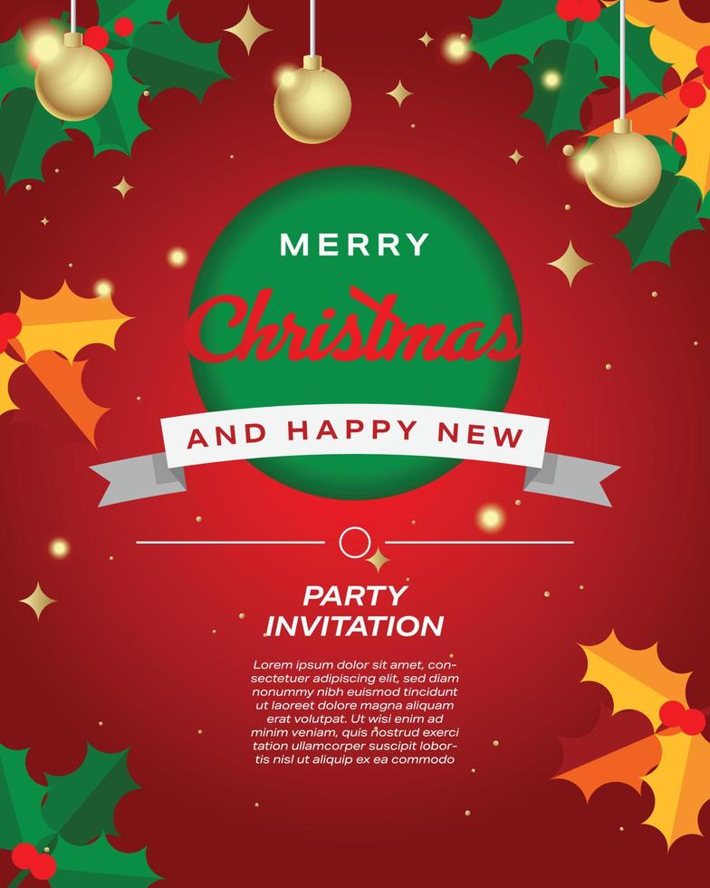 Merry Christmas Greeting Card RAW vector
