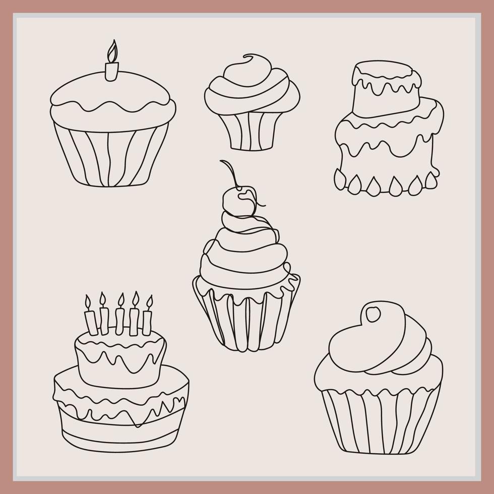 Leaf flower floral and food line art design vector