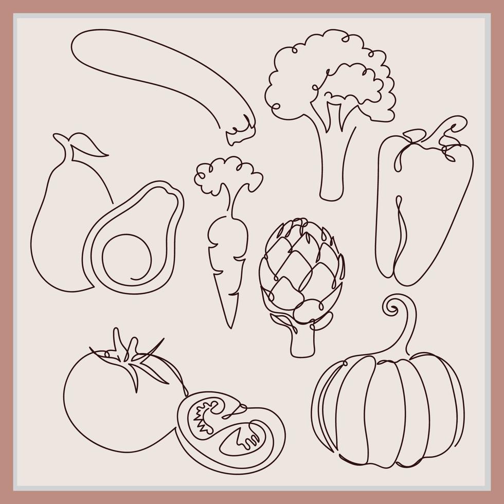 Leaf flower floral and food line art design vector
