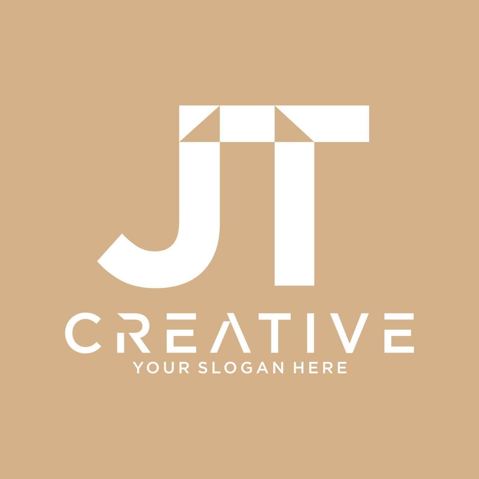 J T letter logo vector design