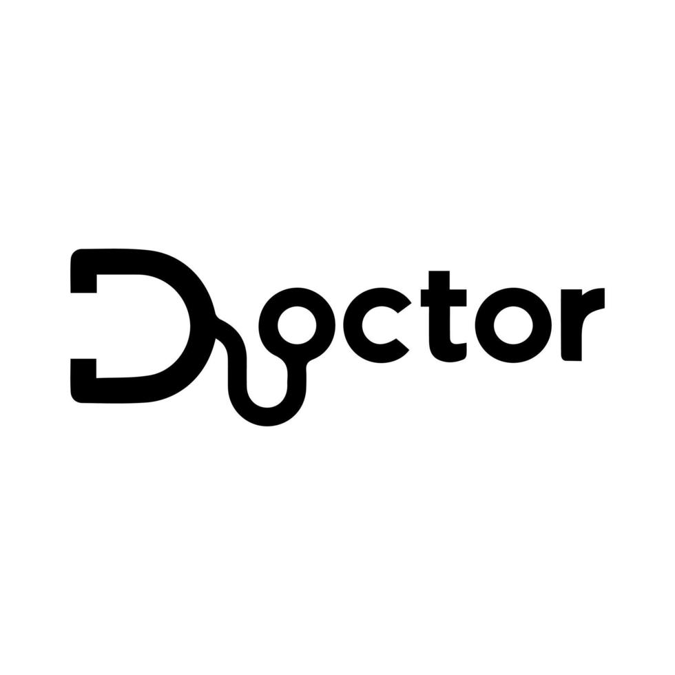 doctor lettering and logo design vector