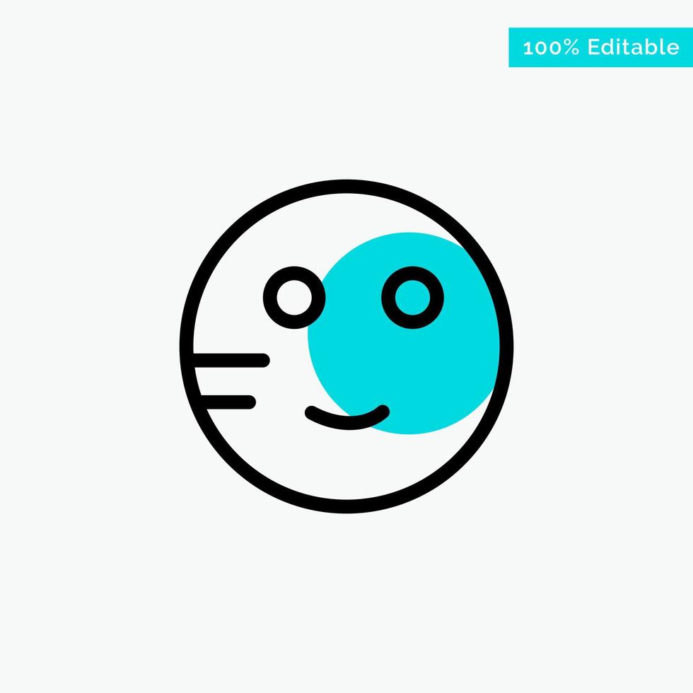 Embarrassed Emojis School Study turquoise highlight circle point Vector icon