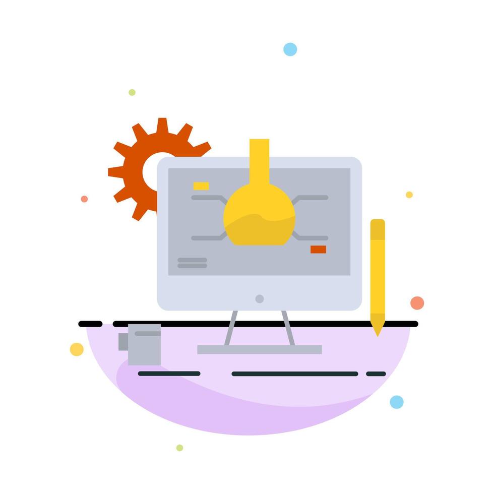 Chemical Experiment It Technology Abstract Flat Color Icon Template vector
