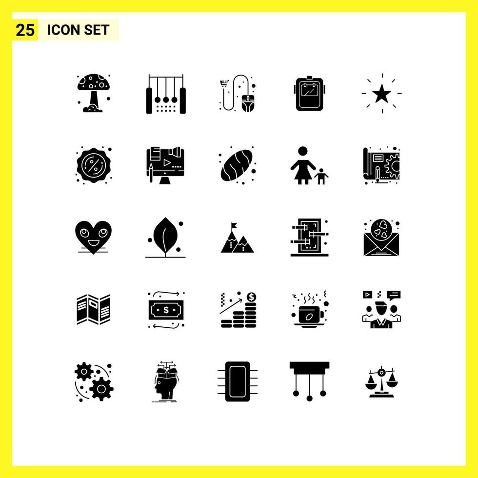 25 User Interface Solid Glyph Pack of modern Signs and Symbols of headgear protection cart welding shipping Editable Vector Design Elements