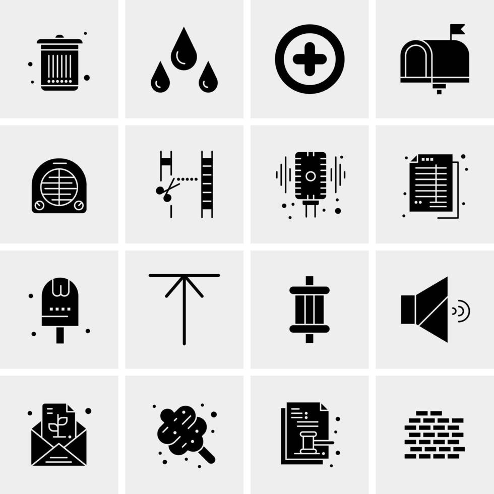 16 iconos universales de negocios vector ilustración de icono creativo para usar en proyectos relacionados con la web y dispositivos móviles