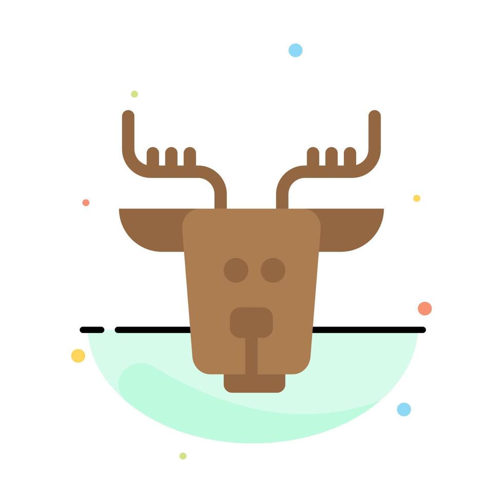 Alpine Arctic Canada Reindeer Abstract Flat Color Icon Template vector