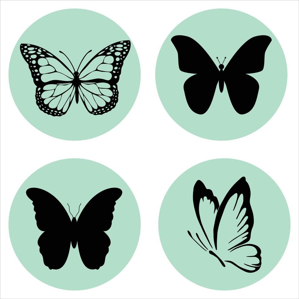 colección de mariposas vector