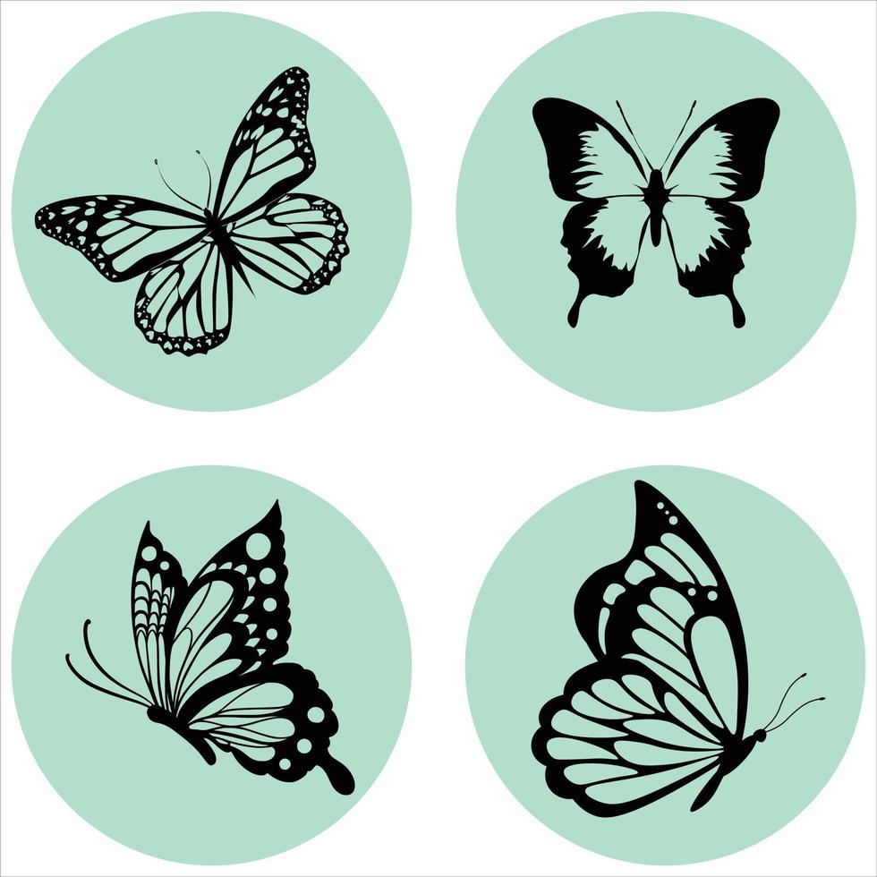 colección de mariposas vector