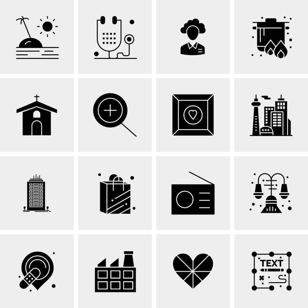 16 iconos universales de negocios vector ilustración de icono creativo para usar en proyectos relacionados con la web y dispositivos móviles