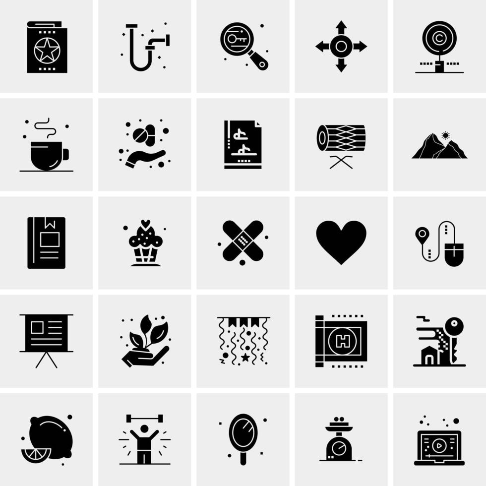 25 iconos de negocios universales vector ilustración de icono creativo para usar en proyectos relacionados con la web y dispositivos móviles