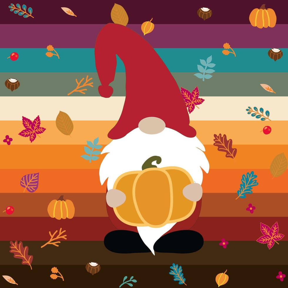 Autumn gnomes with autumn elements. Fall shirt design. DIY fall gnomes shirt design. Gnomes with leaves, pumpkin. Autumn sublimation, santa, xmas. vector