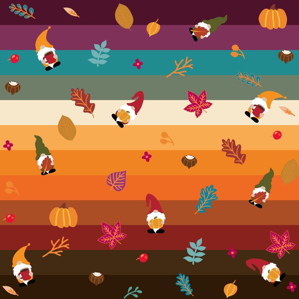 Autumn gnomes with autumn elements. Fall shirt design. DIY fall gnomes shirt design. Gnomes with leaves, pumpkin. Autumn sublimation, santa, xmas. vector