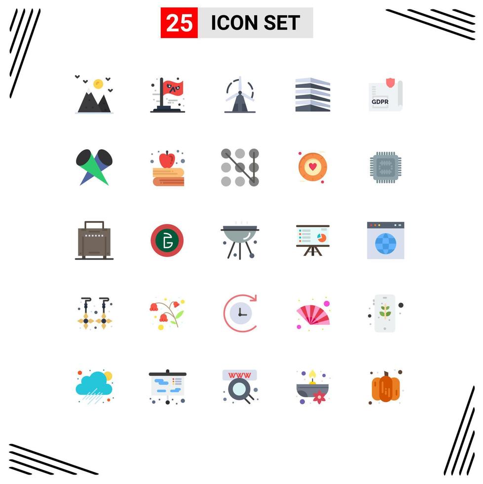 paquete de iconos de vector de stock de 25 signos y símbolos de línea para elementos de diseño de vector editables de molino de viento de casa limpia de oficina inmobiliaria