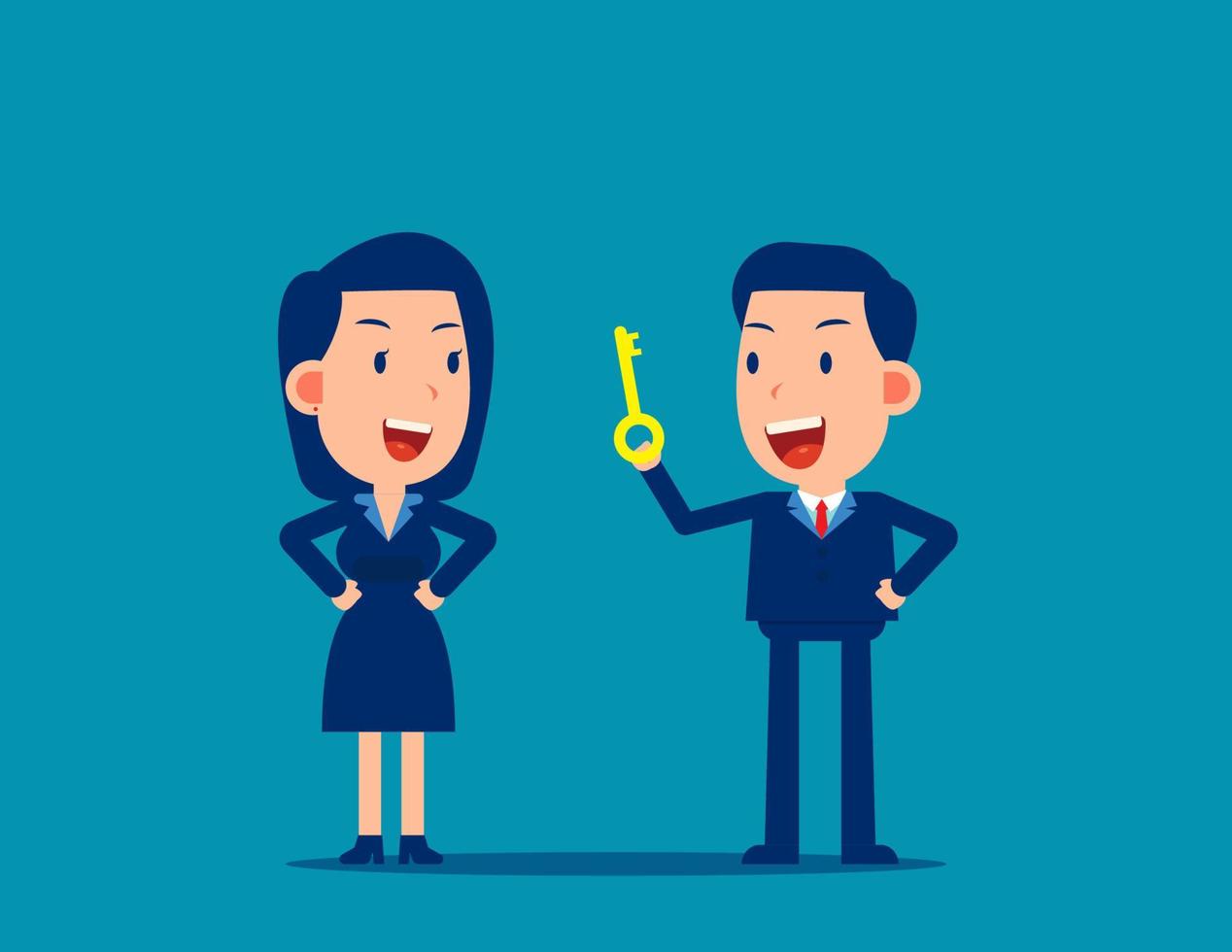 Leaders talking guidance for employee. Instruction concept. Cute business cartoon vector design.