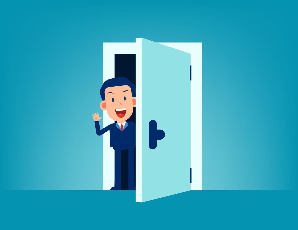 Cute business greetings. Business cartoon vector design.