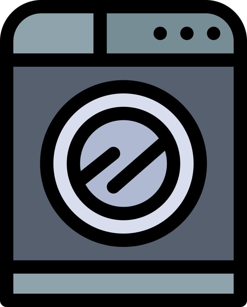tecnología de máquina lavado lavado color plano icono vector icono banner plantilla