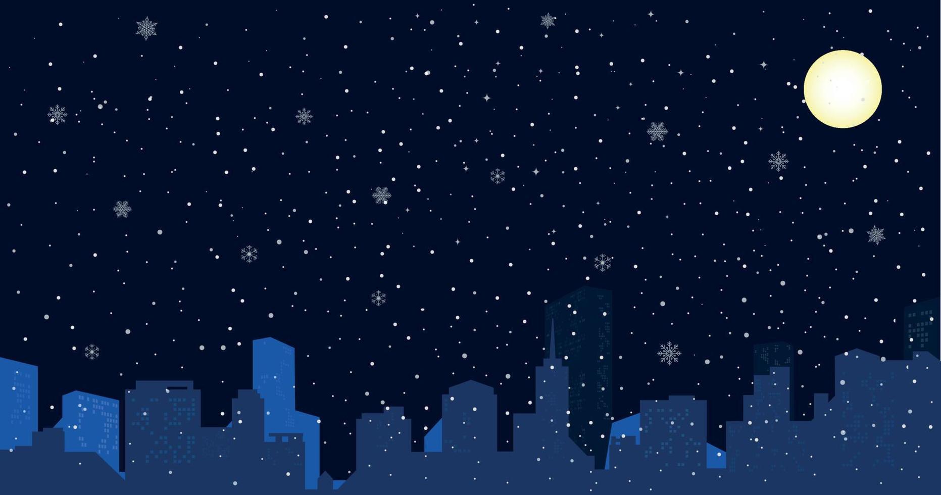 fondo de navidad de paisaje urbano nocturno con nieve que cae y luces. la  ciudad en el invierno durante la noche. 14903053 Vector en Vecteezy