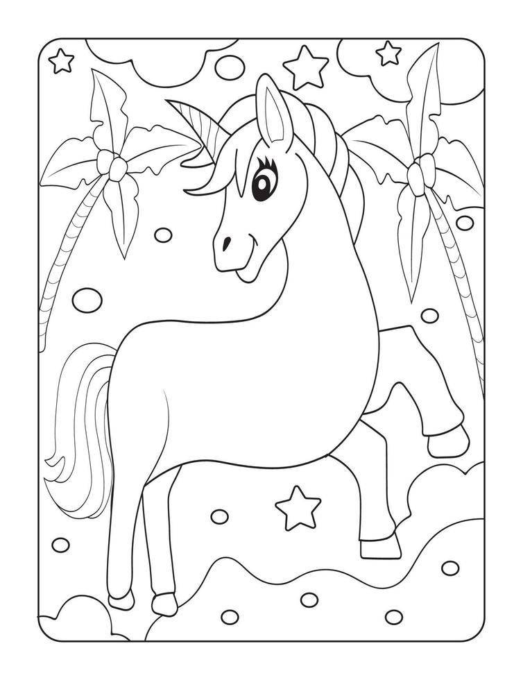 Unicorn Coloring Pages vector