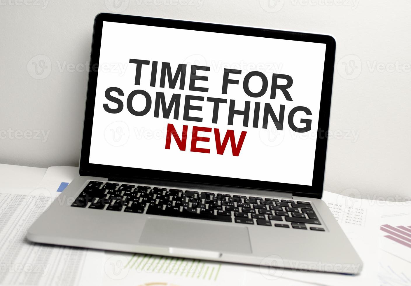Time to something new - written on laptop display photo