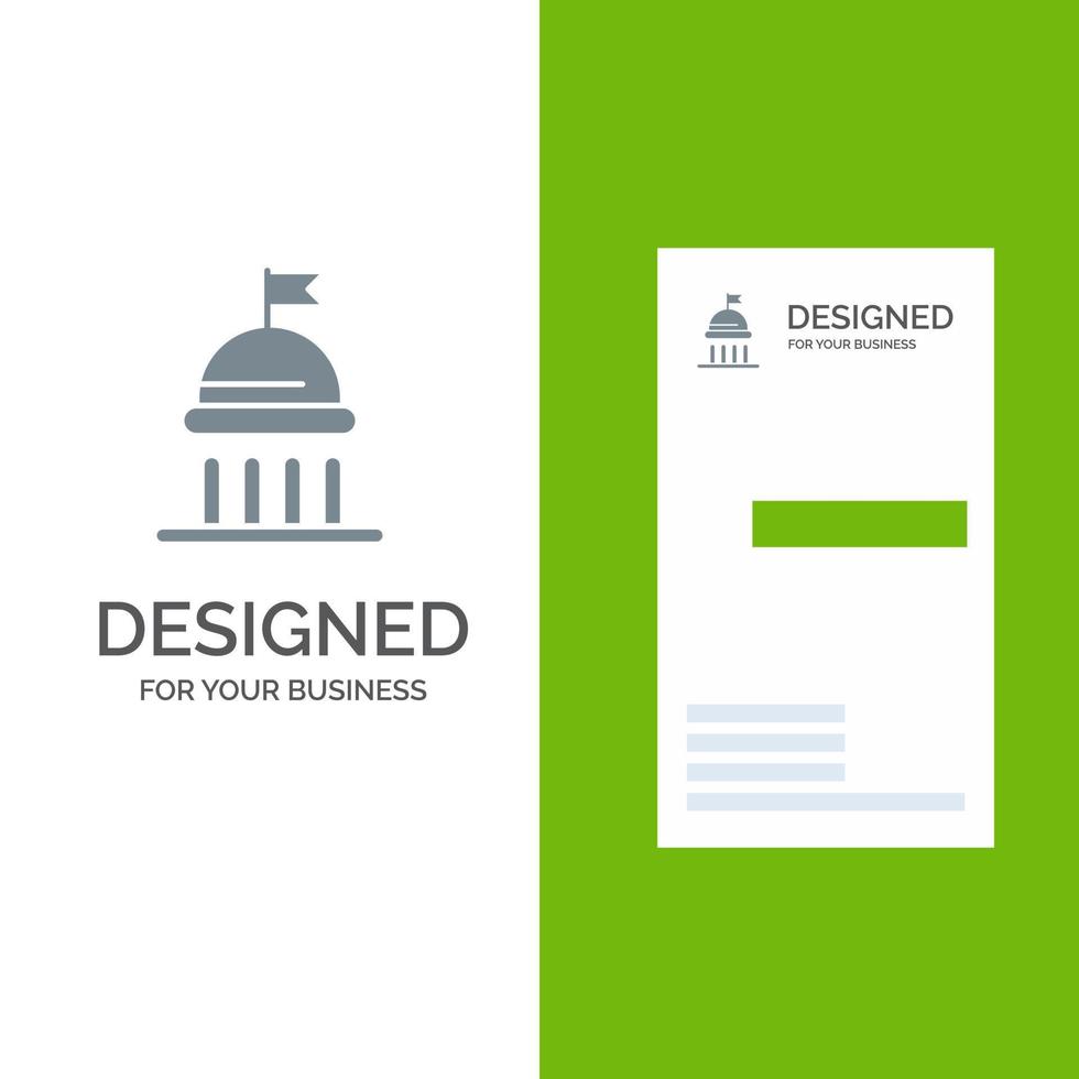 campaña política política voto diseño de logotipo gris y plantilla de tarjeta de visita vector